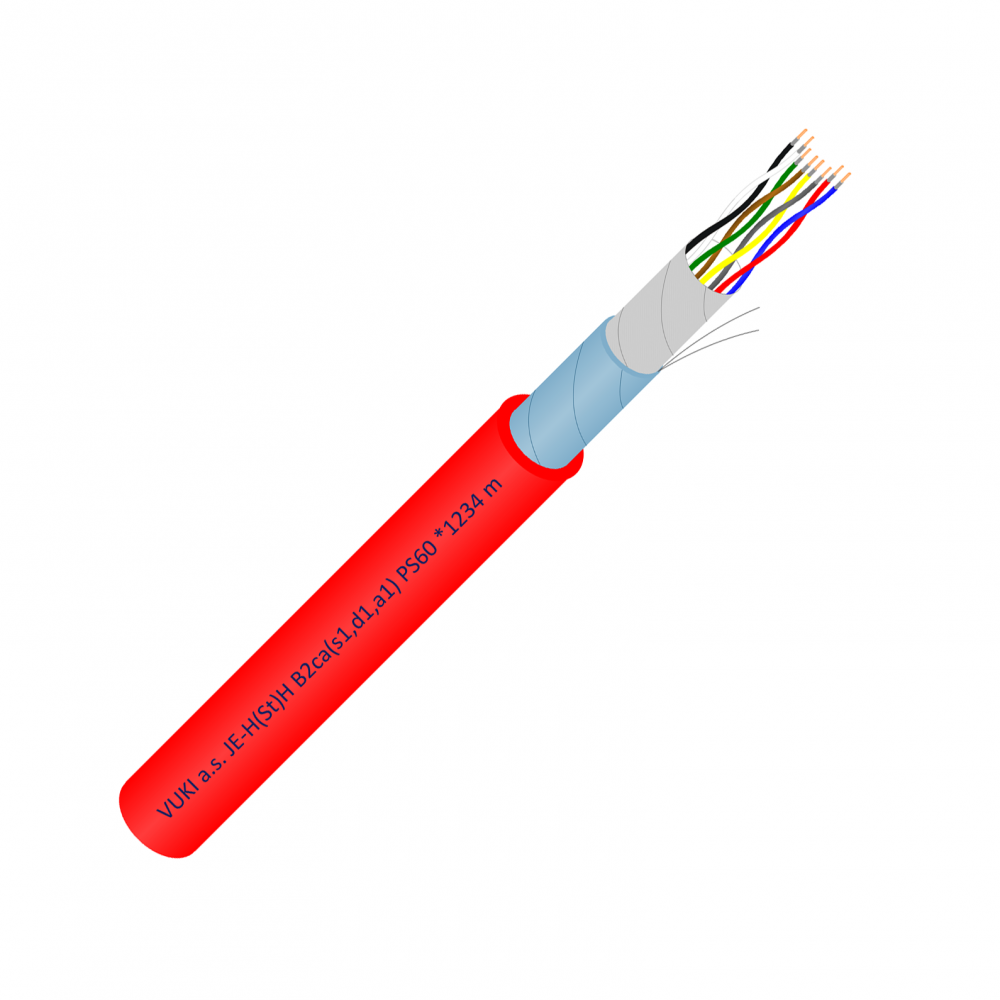 Signálny kábel JE-H(St)H, 1x2x0,8 mm, B2ca - s1, d1, a1, PS30, PS60 bezsilikónový