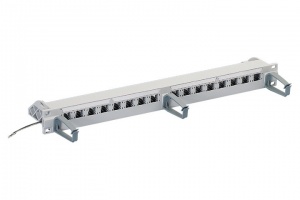 R&M patch panel 19" 1U pre 16 x modul 1xRJ45/s, tienený